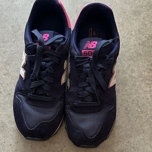 New Balance Women's Dark Blue and Pink Sneakers